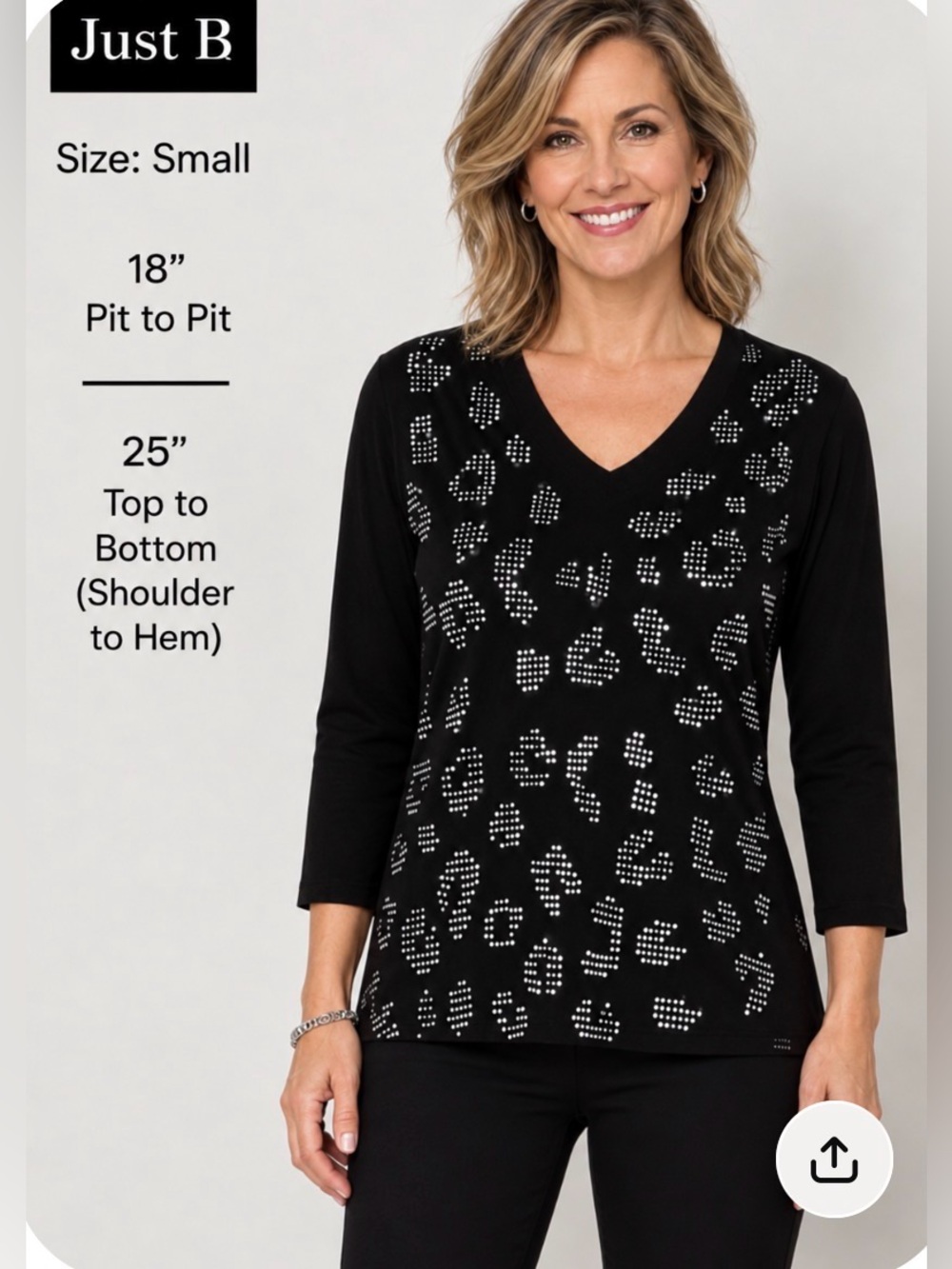 JUST B Sweater Size Small Lightweight. Dressy. Fun. Cocktail. Rhinestones.